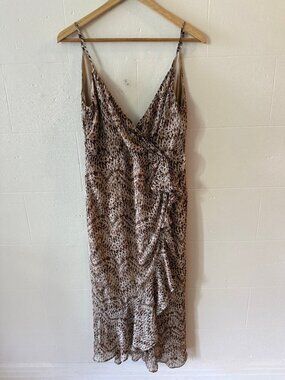 Bardot | Flouce Midi Cocktail Slip Strappy Evening Dress | Size 6